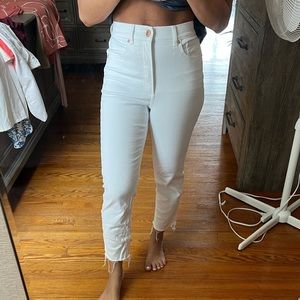 Express White Mom Jeans